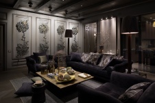 Фото интерьера гостиной квартиры в стиле неоклассике