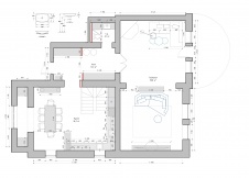 Планировка 1 этажа виллы в стиле фьюжн.