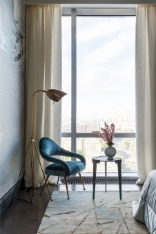 Фото интерьера спальни квартиры в стиле фьюжн