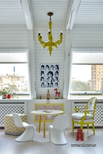Фото интерьера детской двухэтажной квартиры в стиле фьюжн