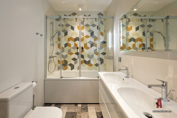 Фото интерьера ванной комнаты квартиры в стиле авангард
