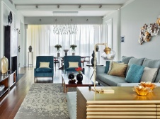 Фото интерьера гостиной квартиры в стиле фьюжн