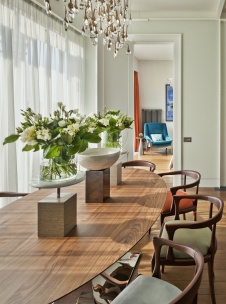 Фото интерьера столовой квартиры в стиле фьюжн