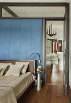 Фото интерьера спальни квартиры в стиле фьюжн