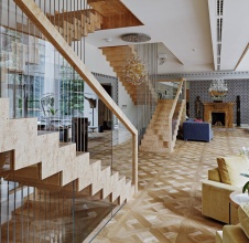Фото интерьера лестничного холла дома в стиле китч