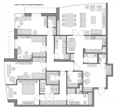 Планировка квартиры площадью 203 кв. м.