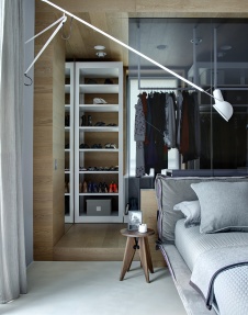 Фото интерьера спальни квартиры в стиле фьюжн