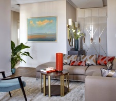 Фото интерьера гостиной квартиры в стиле фьюжн