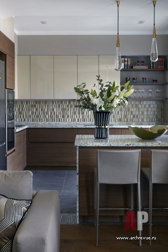 Фото интерьера кухни квартиры в стиле фьюжн