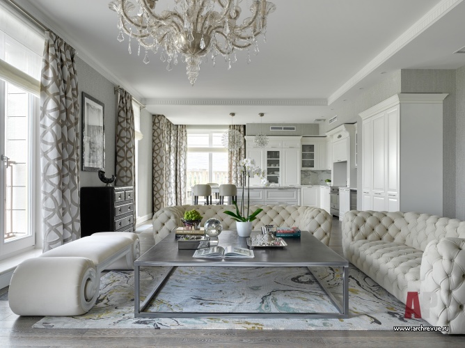 Фото интерьера гостиной квартиры в американском стиле