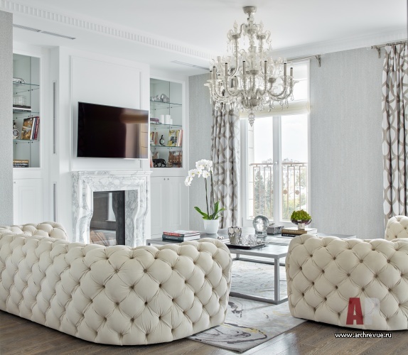 Фото интерьера каминной квартиры в американском стиле