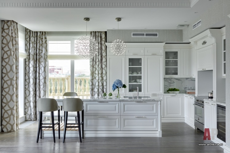 Фото интерьера кухни квартиры в американском стиле