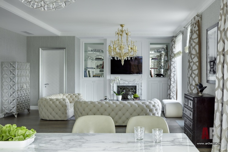 Фото интерьера столовой квартиры в американском стиле