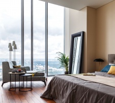 Фото интерьера спальни квартиры в стиле фьюжн