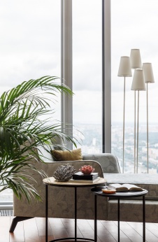 Фото интерьера спальни квартиры в стиле фьюжн