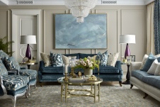Фото интерьера гостиной квартиры в стиле неоклассика