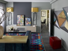 Фото интерьера гостиной квартиры в стиле фьюжн