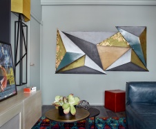 Фото интерьера гостиной квартиры в стиле фьюжн