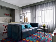Фото интерьера зоны отдыха квартиры в стиле фьюжн