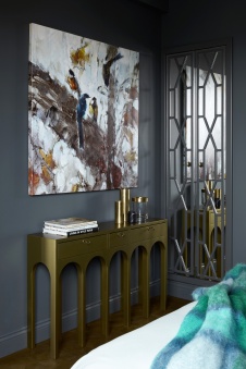 Фото интерьера спальни квартиры в стиле фьюжн