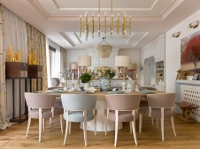 Фото интерьера столовой квартиры в стиле фьюжн