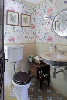 Фото интерьера гостевого санузла дома в классическом стиле