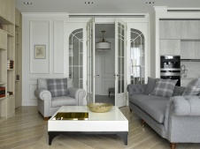 Фото интерьера гостиной квартиры в стиле фьюжн