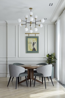 Фото интерьера столовой квартиры в стиле фьюжн