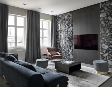 Фото интерьера гостиной квартиры в стиле фьюжн