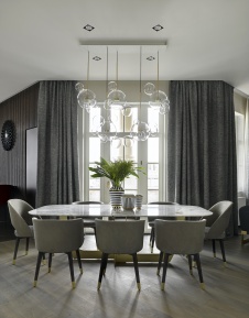 Фото интерьера столовой квартиры в стиле фьюжн