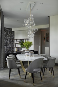 Фото интерьера столовой квартиры в стиле фьюжн