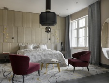 Фото интерьера спальни квартиры в стиле фьюжн