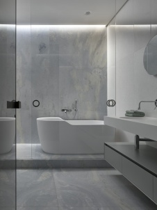 Фото интерьера ванной квартиры в стиле фьюжн