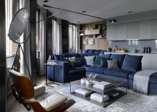 Фото интерьера гостиной квартиры в стиле фьюжн