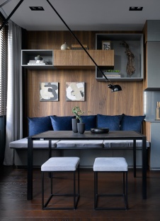 Фото интерьера столовой квартиры в стиле фьюжн