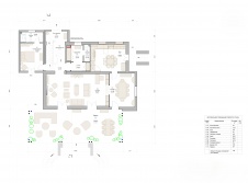 Планировка 1-го этажа загородной летней резиденции на Средиземном море.