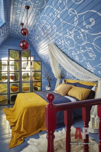 Фото интерьера спальни дачи в стиле кантри