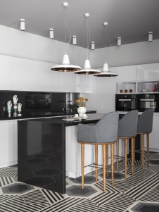 Фото интерьера столовой отдыха дома в стиле фьюжн