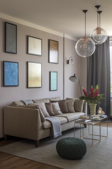 Фото интерьера гостиной квартиры в стиле фьюжн