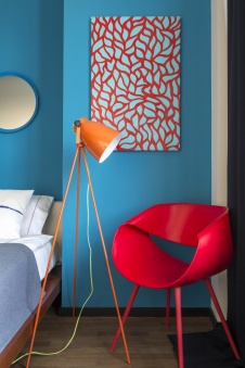 Фото интерьера спальни квартиры в стиле фьюжн