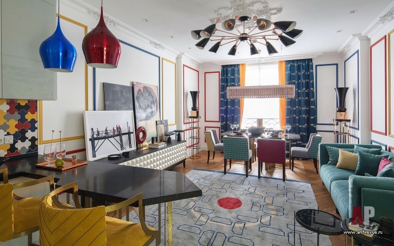 Фото интерьера гостиной квартиры в стиле китч