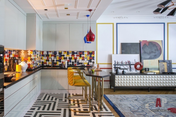 Фото интерьера кухни квартиры в стиле китч