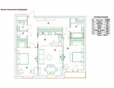 Планировка 3-х комнатной квартиры в Хамовниках для семьи, которая постоянно проживает за городом.