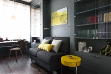 Фото интерьера кабинета квартиры в стиле фьюжн Фото интерьера библиотеки квартиры в стиле фьюжн