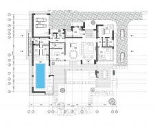 Планировка 1 этажа 2-х этажного дома в современном стиле.