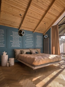 Фото интерьера спальни дома в стиле лофт