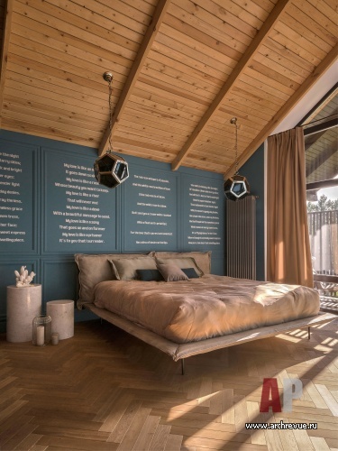 Фото интерьера спальни дома в стиле лофт