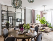 Фото интерьера гостиной квартиры в стиле неоклассика