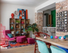 Фото интерьера зоны отдыха таунхауса в восточном стиле