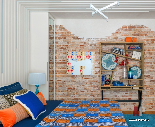 Фото интерьера спальни таунхауса в восточном стиле